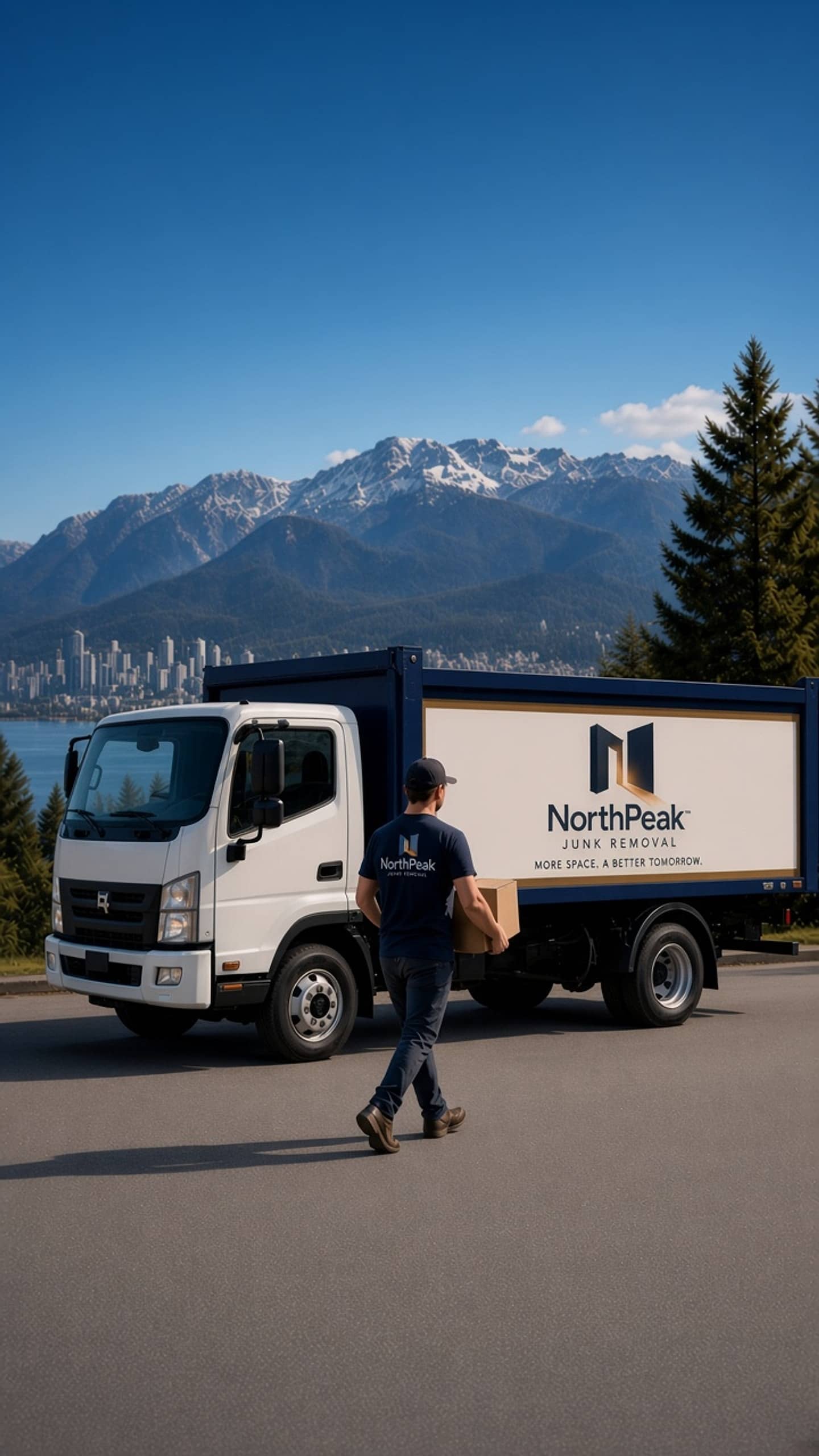 NorthPeak junk removal truck and crew in North Vancouver